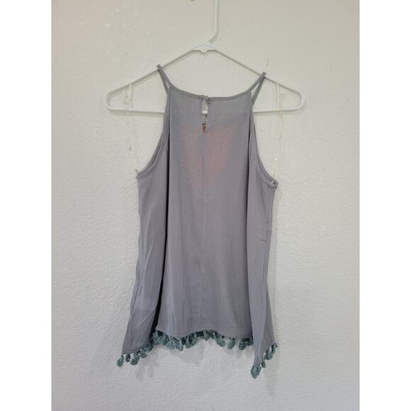 Hayden Girls Embroidered Tank Top Blouse size 13/14 Gray #8 - Picture 2 of 3